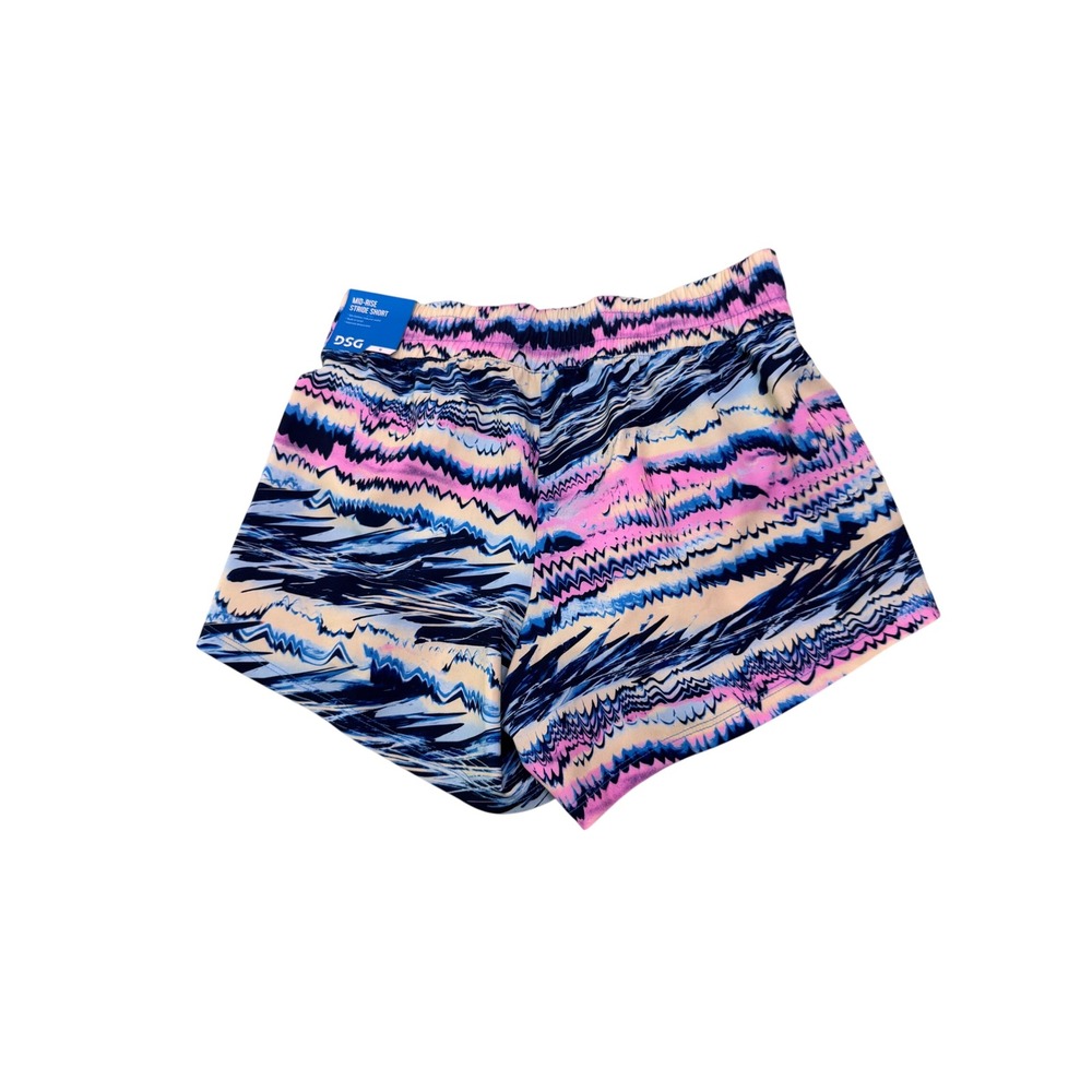 DSG Girls Mid-Rise Stride Shorts Graffiti Vibrations Multi Pink Blue M 10-12